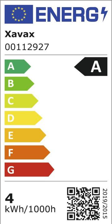 Energie-Label Xavax LED-Filament (E27, 3.80 W, 806 lm, 1 x, A)
