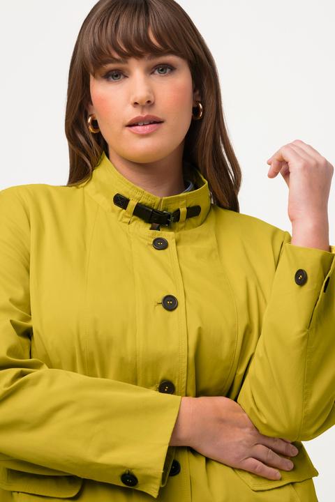 Produktbild Ulla Popken Kurzmantel, geblümtes Futter, Stehkragen, Rückenschlitz