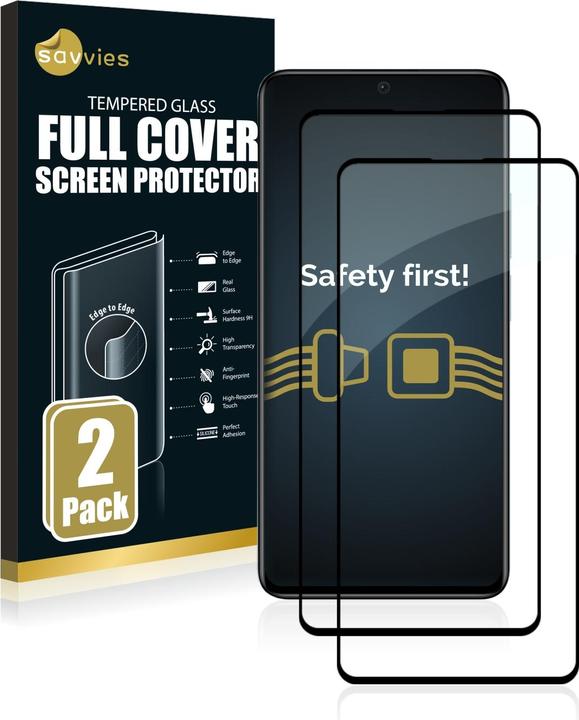 Produktbild Savvies Full-Screen Displayschutz Panzerglas Schutzglas (2 Stück, Xiaomi Redmi Note 11 Pro+ 5G)