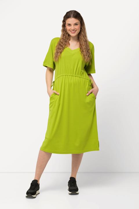 Produktbild Ulla Popken Jerseykleid, Tunnelzug, A-Linie, V-Ausschnitt, Halbarm (54)