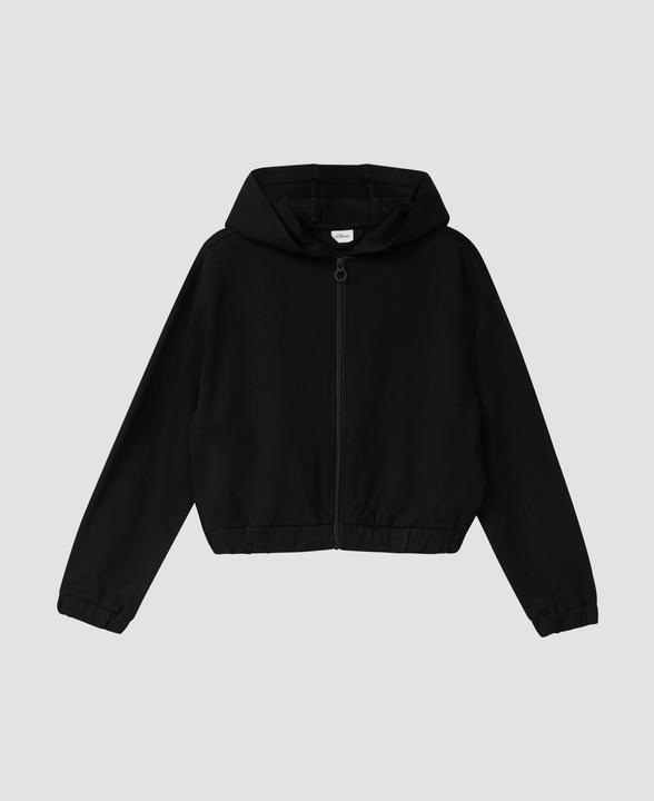 Produktbild s.Oliver Sweatshirt Jacke Interlock-Kapuzenjacke im Boxy Fit (146, 152)