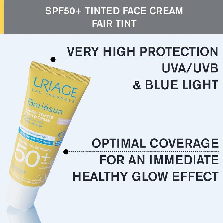 Produktbild Uriage TÃ³novanÃ½ pleÅ¥ovÃ½ krÃ©m na opalovÃ¡nÃ­ SPF 50+ Bariesun Fair Tint (Tinted Cream) 50 ml (Sonnencreme, SPF 50+, 50 ml)