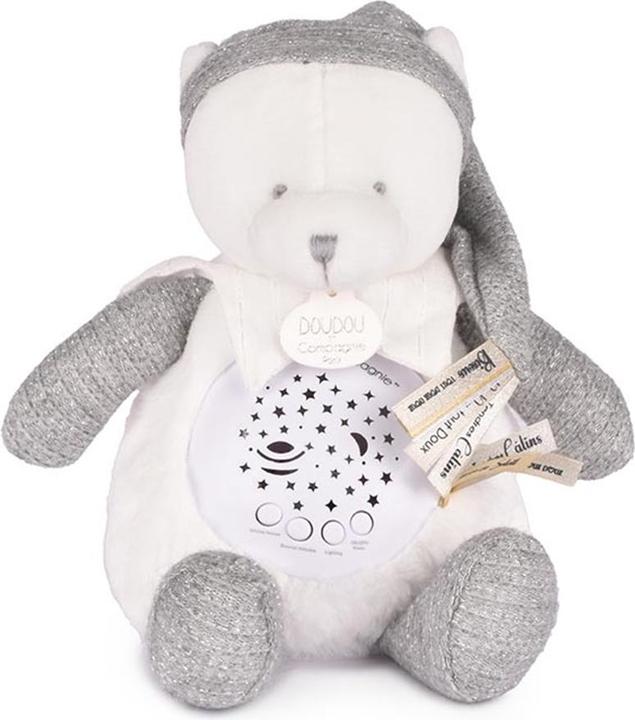 Actual product image Doudou et Compagnie Nachtlicht Sterne & Musik, Bär silber 19cm