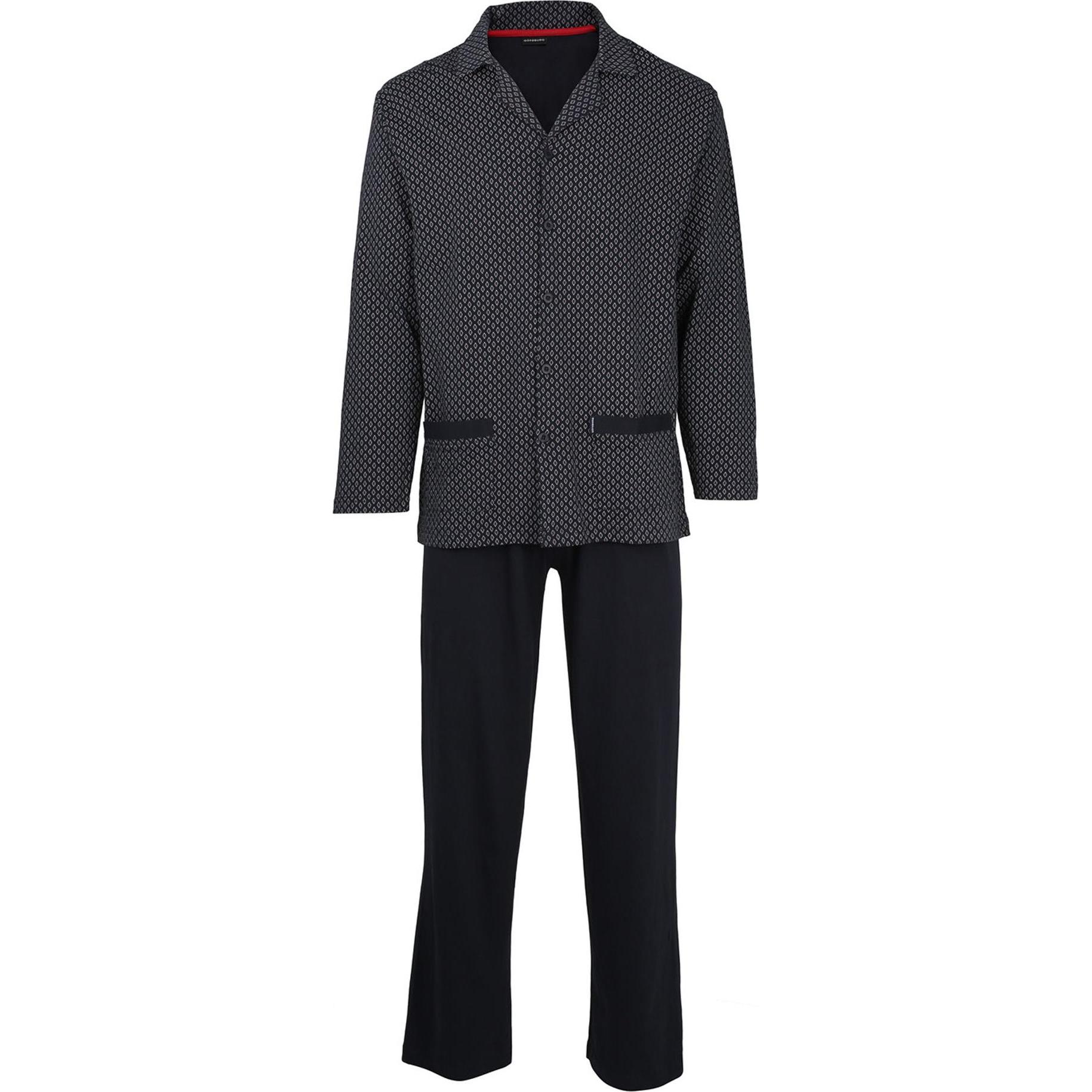 Götzburg, Herren, Pyjama, Pyjama Casual Bequem sitzend, Blau, (5XL)