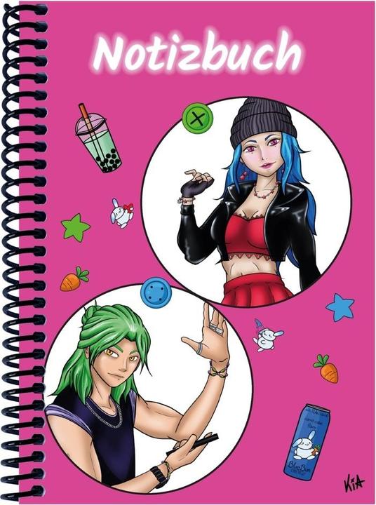Actual product image A 4 notebook Manga Quinn and Enora, pi (A4, Lined)