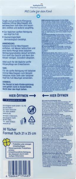 Produktbild dm babylove Einmal Waschlappen