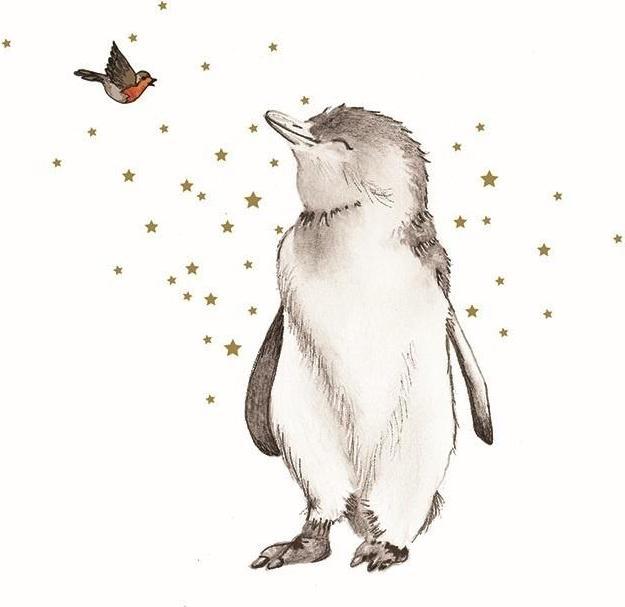 Clear Creations Swarovski Karte Quadrat Pinguin und Vogel