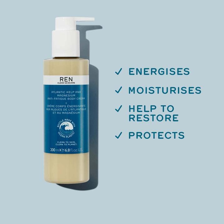 Actual product image Ren Atlantic Kelp And Magnesium Anti-Fatigue Body Cream Ocean Plastic Edition (Body cream, 200 ml)