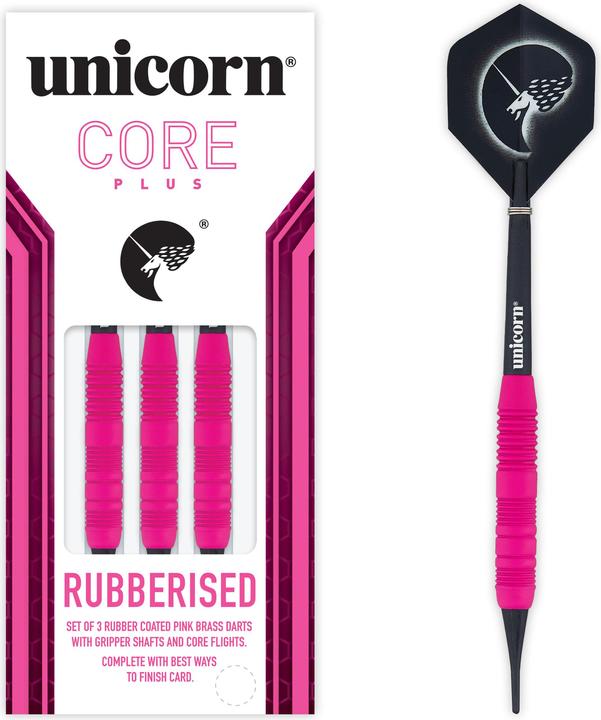 Unicorn Core Plus Rubberised Pink Brass Soft Darts 1 Satz (19 g)