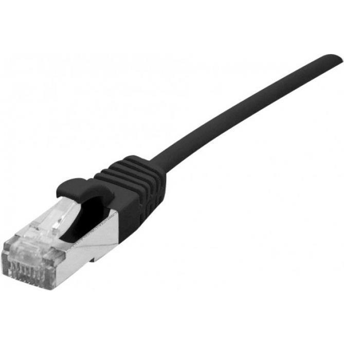 Dexlan Patchkabel Cat. 6A, S/FTP (PiMF), ultradünn, halogenfrei, mit Rastnasenschutz, schwarz, 0,5 (S/FTP, CAT6a, 0.50 m...