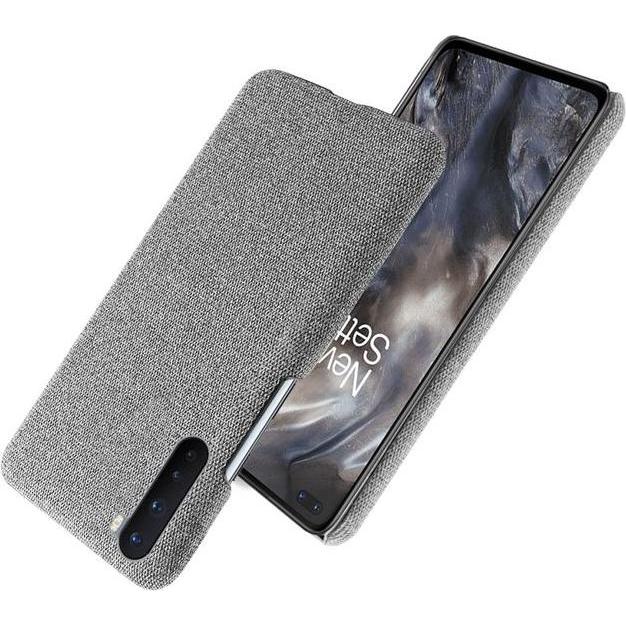 Thumbnail - MU Style Hardcase mit Stoffrückseite (OnePlus Nord), Smartphone Hülle, Grau