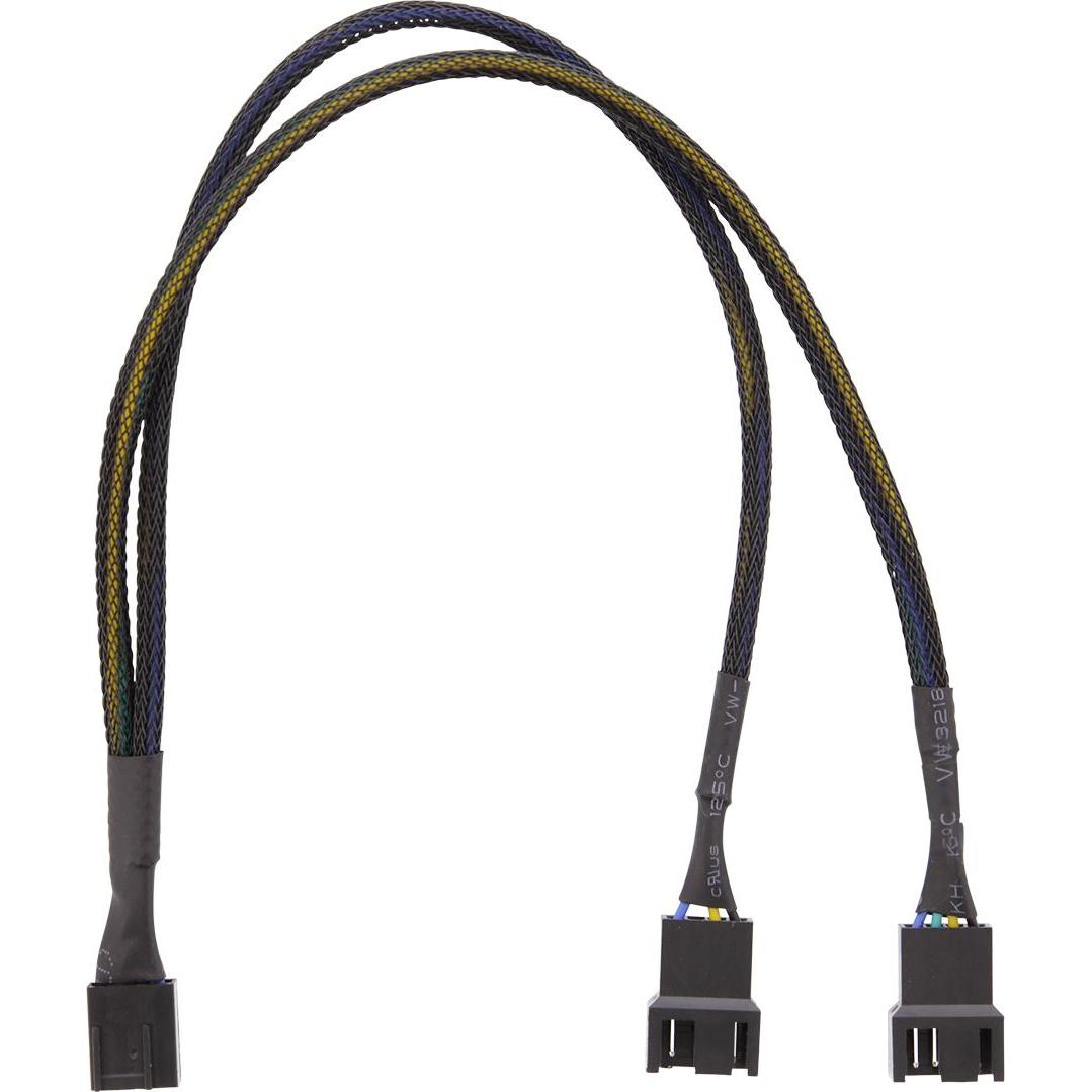 Deltaco splitter för PWM-flaektar 4-pin till 2x4-pin ho svart, Stromkabel