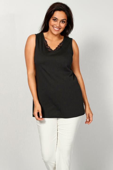 Immagine prodotto Meyermode Top, figurfreundlich, V-Ausschnitt, Spitze, Pailletten (40)