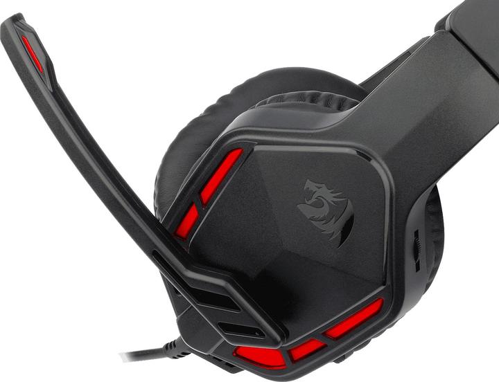 Actual product image Redragon H220-LED headphones/headset Wired Head-band Gaming USB Type-A Black, Red (Cable)