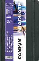 Image du produit Canson GRADUATE Cahier de croquis Mixed Media, 216 x 279 mm noir, 36 feuilles, papier blanc 200 g/m² (A4, Blanc, Couverture rigide)