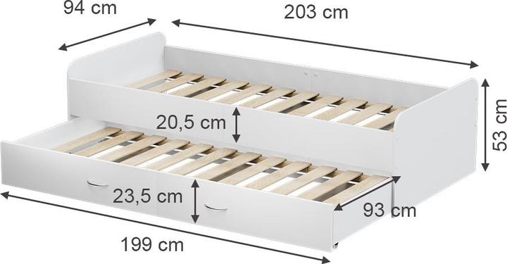Produktbild Oskar-Store Jaspar mit Lattenrost, ohne Matratze (90 x 200 cm)