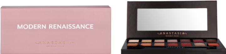 Actual product image Anastasia Beverly Hills Modern Renaissance (Cyprus Umber, Tempera, Golden ochre, Vermeer, Buon Fresco, Antique Bronze, Love Letter, Realgar, Warm taupe, Venetian red, Red Ochre, Primavera, Burnt Orange, Raw Sienna)