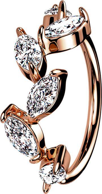 Immagine prodotto Hollywood Body Jewelry Anello micro piercing in oro rosa con cristalli (Ottone)