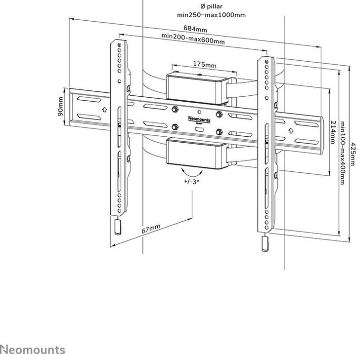 Image du produit Neomounts Select Screen Pillar Mount (fi (Barre, 75", 50 kg)
