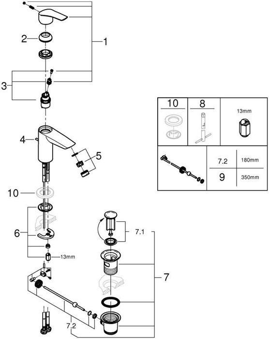 Actual product image Grohe EH-WTbatt EUROSMART 1/2" S-Size chr