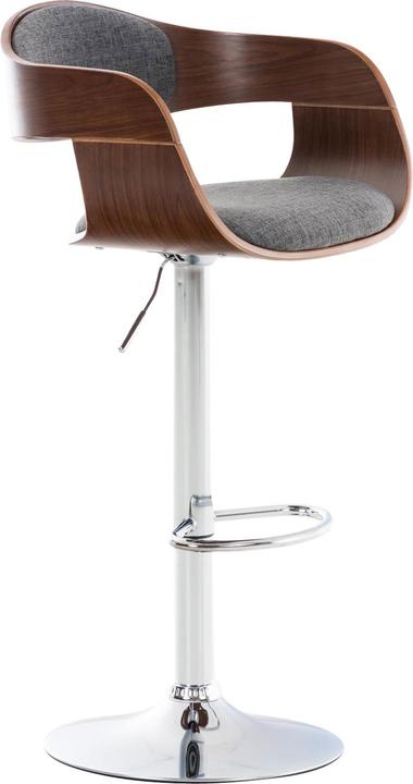 Actual product image CLP Barstool Kingston Fabric, walnut/light grey