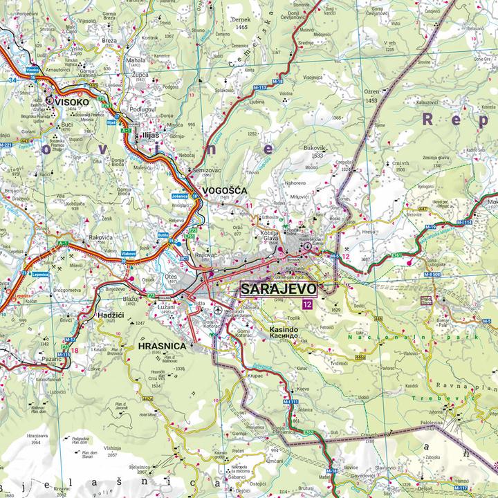 Actual product image Bosnia and Herzegovina, Road and Leisure Map 1:200,000, freytag & berndt
