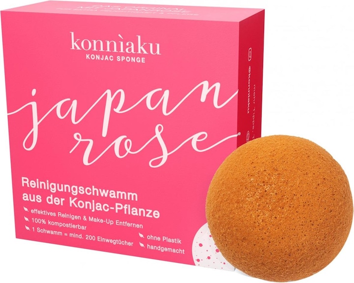 Actual product image Dr. Sponage KONNIAKU Face JAPANROSE - Konjac sponge face formerly lycopene