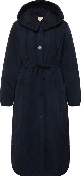 Image du produit Ulla Popken Manteau matelassé à capuche avec patte de boutonnage et cordon coulissant, matière recyclée (46, 48)