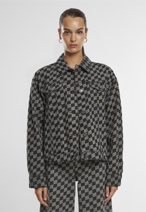 Actual product image Urban Classics Ladies 80's Oversized Laser Printed Denim Jacket - 166871 (M)