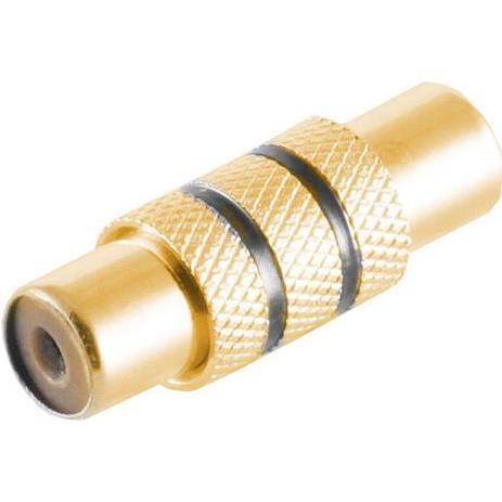 Shiverpeaks -BASIC-S--Adapter, Cinchkupplung auf Cinchkupplung, Metall, vergoldete Kontakte, schwarz, Audio Adapter, Gol...