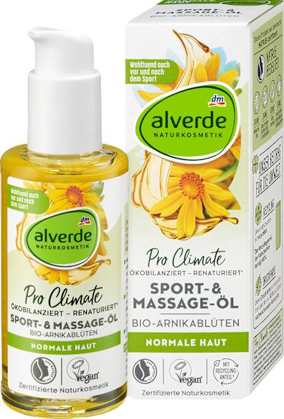 Image du produit dm alverde Huile de massage sport Fleurs d'arnica bio (Huile pour le corps, 100 ml)