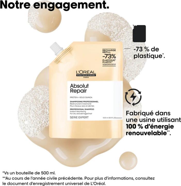 Image du produit L'Oréal Professionnel Shampooing rechargeur Série Expert Absolut Repair (500 ml, Shampoing liquide)