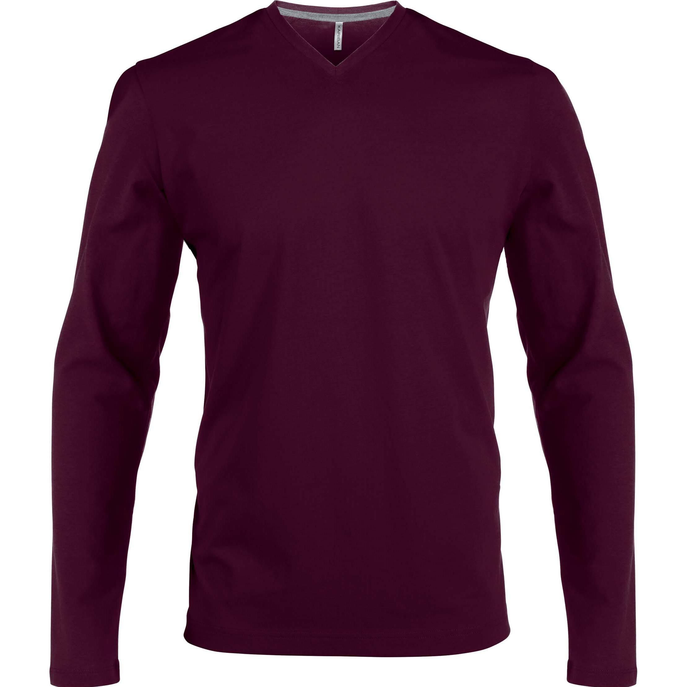 Kariban, Herren, Shirt, Col V manches longues, Violett, (3XL)