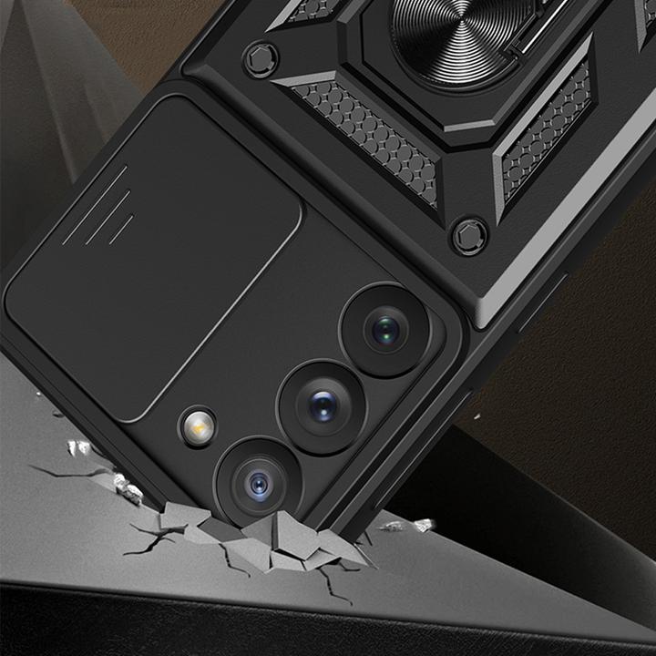 Produktbild Hurtel Hybrid Armor Camshield Hülle für Samsung Galaxy S23+ gepanzerte Hülle mit Kameraabdeckung rot (Samsung Galaxy S23+)