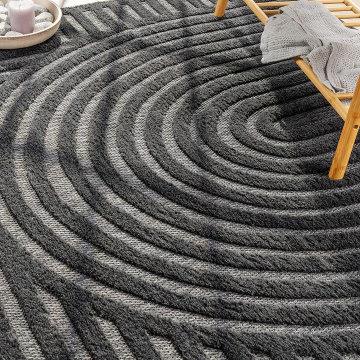 Produktbild TT Home In-& Outdoor Teppich Wetterfest Balkon Küche Wohnzimmerteppich Geometrisch 3D (100 x 60 cm)