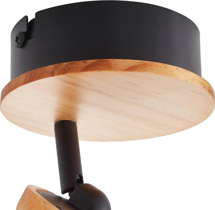 Actual product image Lindby Manel LED spotlight wood 1-light (280 lm)