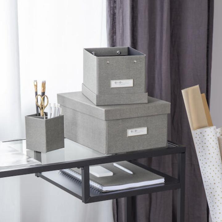 Produktbild Bigso KARIN Aufbewahrungsbox Grau Canvas (23 cm, 1x)