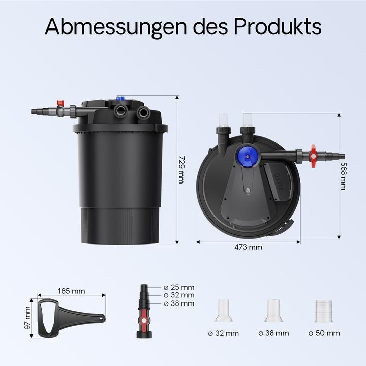 Produktbild SunSun CPA-30000 Druckteichfilter 12.000 l/h / 55 W Teichdruckfilter Teichfilter