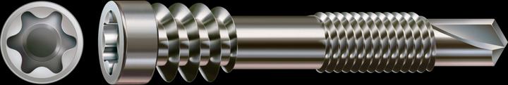 Actual product image Spax Alu Decking Screw 5,0 x 44mm A2 Stainless Steel - Fixing thread - Cylindrical head - Torx (100 Screws per piece)
