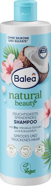 Produktbild dm Balea Natural Beauty Bio-Hibiskus-Extrakt und Cocosmilch (400 ml, Flüssiges Shampoo)