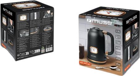 Produktbild Muse MS030 BC Edelstahl Wasserkocher schwarz (1.70 l)