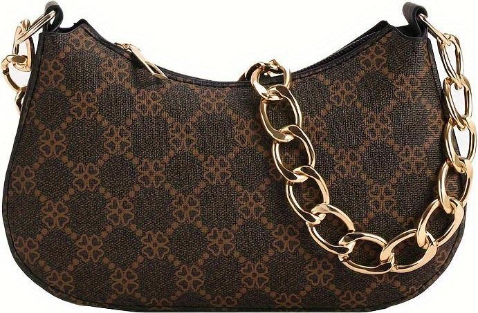 Actual product image Only-Bags.Store Retro printed classic underarm bag, simple shoulder bag, casual handbag, shopping