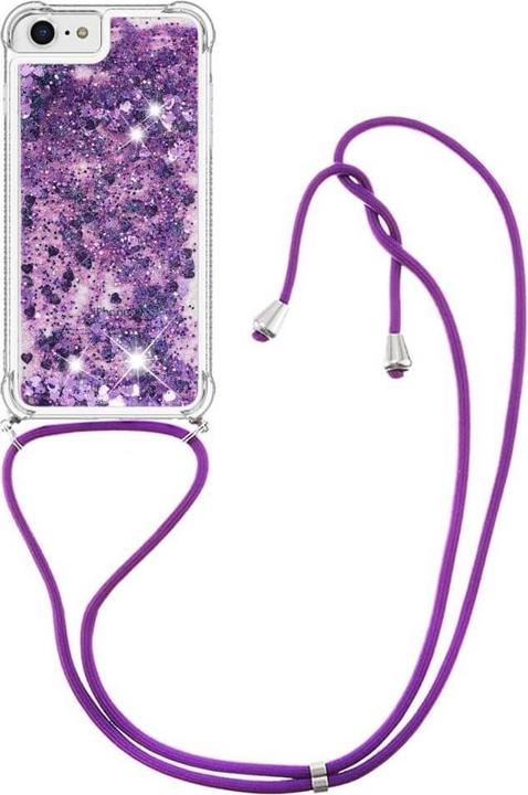 Produktbild Cover-Discount iPhone SE / 8 / 7 - Glitzer Hülle mit Umhängeband violett (Apple iPhone 7)