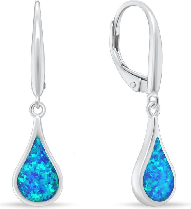 Immagine prodotto Brilio Silver - Dangle silver earrings with synthetic opals EA1161WB