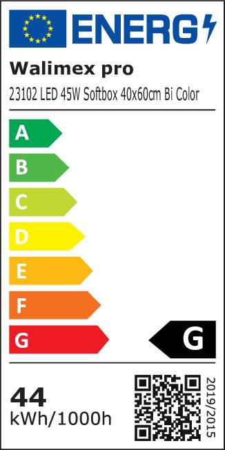 Etichetta energetica Walimex pro Softbox LED 45W 40x60cm Bi Colour (Soft box)
