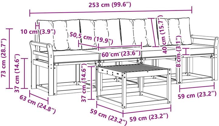 Produktbild vidaXL Outdoor-Sofa