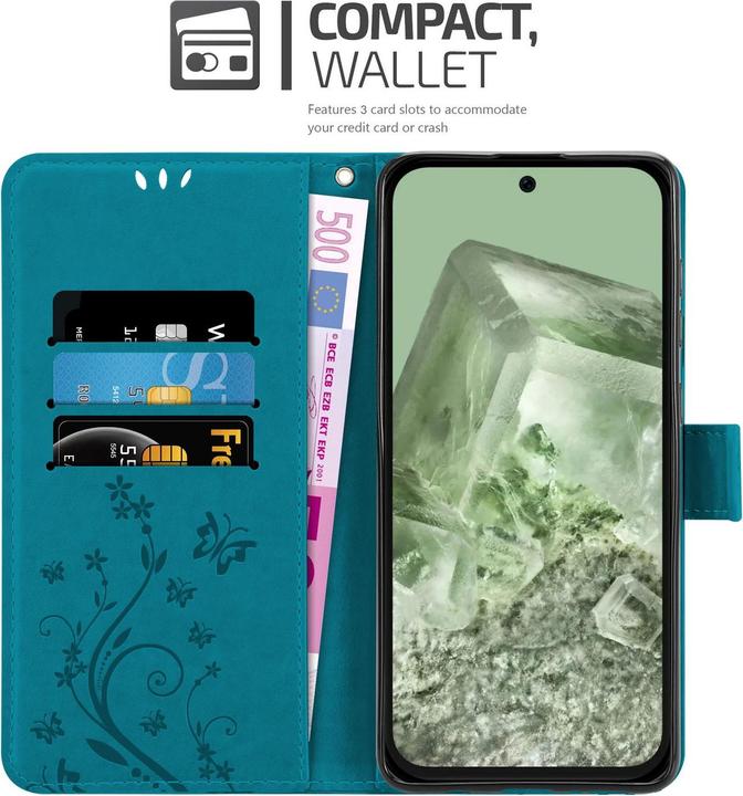 Actual product image Cadorabo Case for Google Pixel 8A Flower Book (Google Pixel 8a)