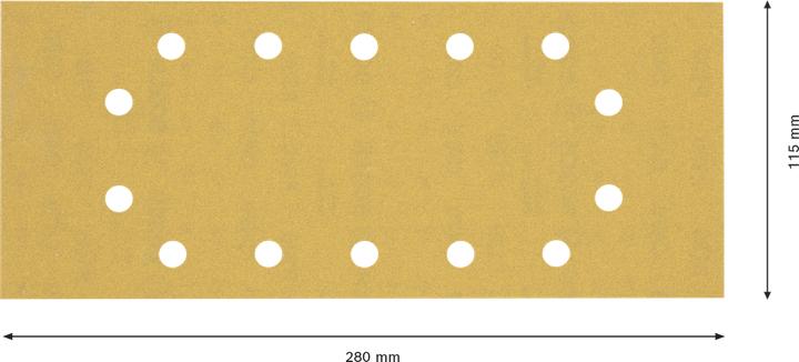 Produktbild Bosch Professional Zubehör EXPERT C470 Schleifpapier mit 14 Löchern für Schwingschleifer, 115 x 280 mm, G 180, 10-tlg. (180)