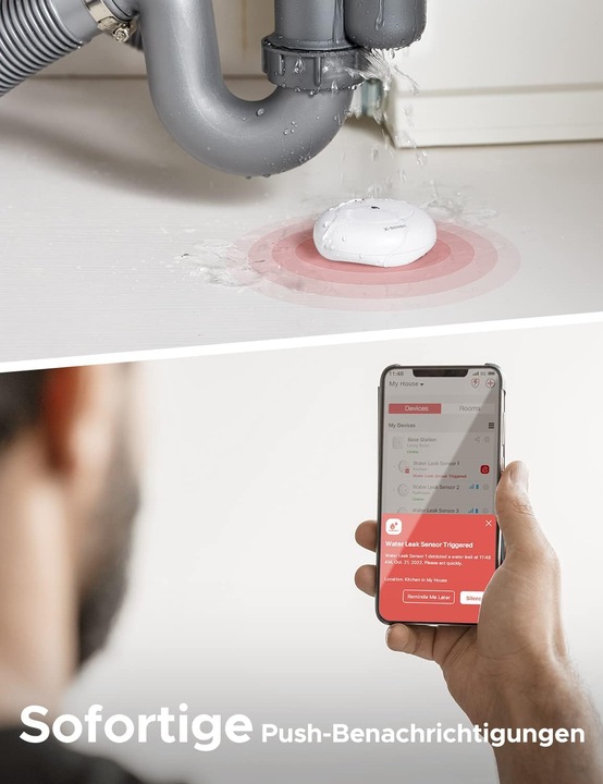 Produktbild X-Sense 3x Wasserlecksensoren mit Basisstation