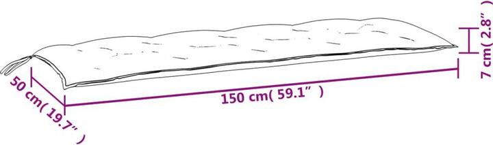 Actual product image vidaXL Garden bench cushions 2 pcs. O x ford fabric (150 x 50 x 7 cm)